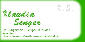 klaudia senger business card